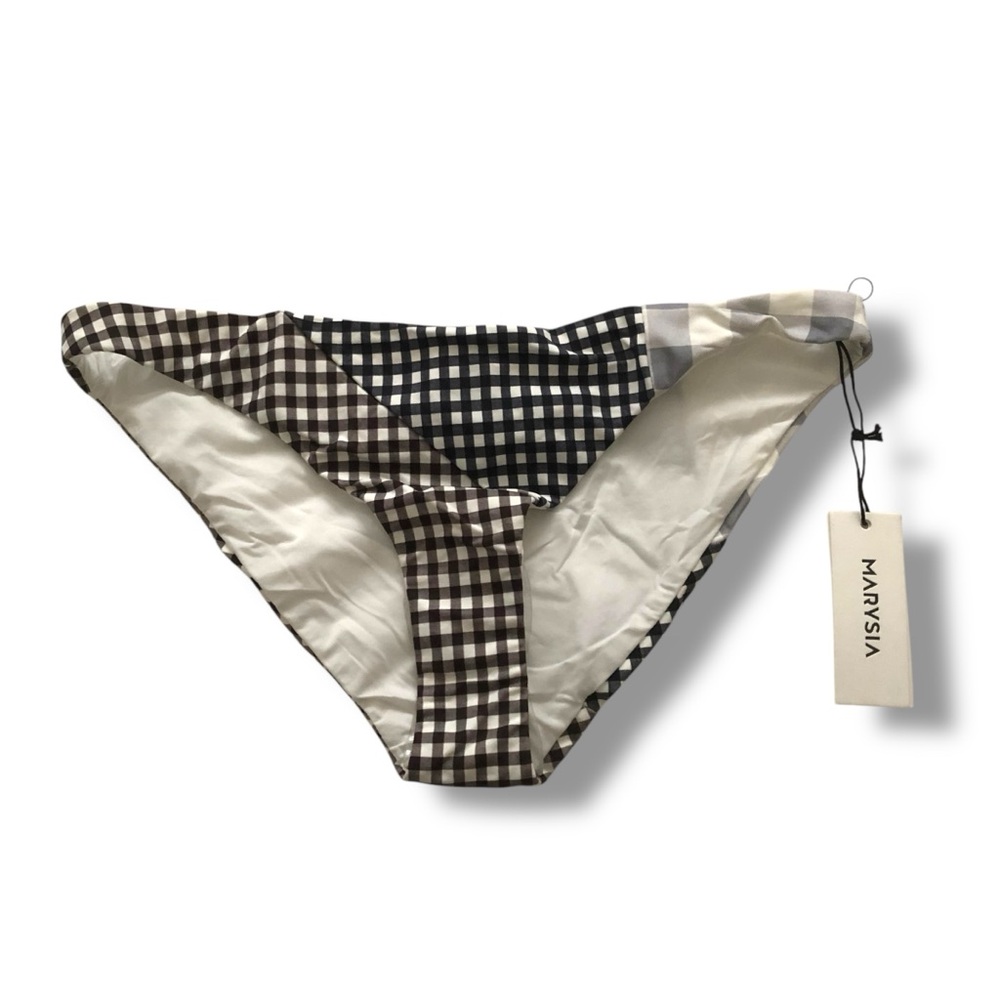 Marysia Swim Suffolk Bikini Bottom Multi Smores Gingham NWT Size XS
